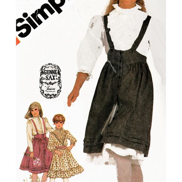 Simplicity 5857 Pattern Skirt Top Petticoat Girls 12 Gunnea Sax Cottage Ruffle - Picture 1 of 7